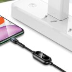 USAMS Braided U48 Lightning Cable 1.2m 2A Fast Charging with LED black SJ423USB01 (US-SJ423) - imagine 10