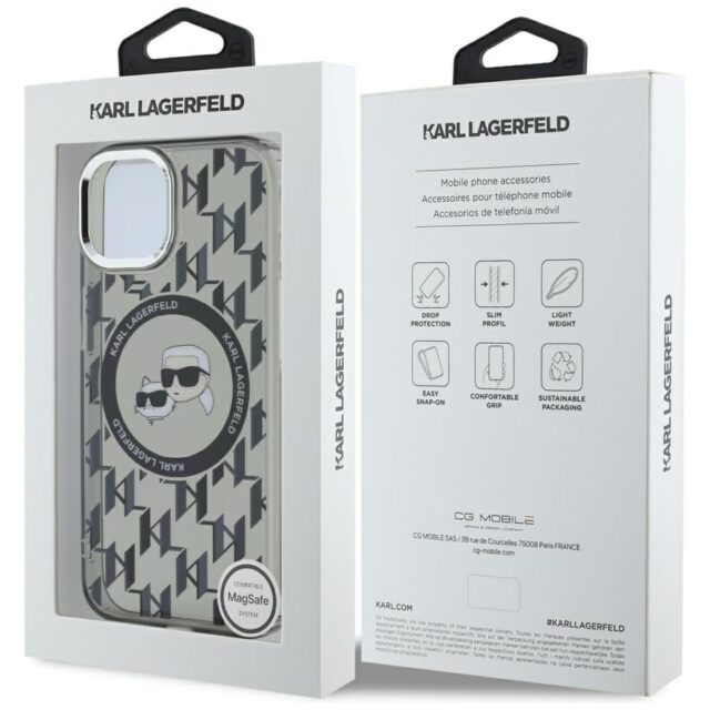 Karl Lagerfeld KLHMP15MHMCKMHK iPhone 15 Plus 6.7" black IML Monogram Karl&Choupette Head MagS - imagine 8