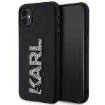 Karl Lagerfeld KLHCN613DMBKCK iPhone 11/ Xr 6.1" black hardcase 3D Rubber Glitter Logo