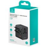 Travel Charger Adapter USAMS CC309 2xUSB-C 25W 4in1 US/AU/EU/UK black - imagine 8