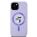 Karl Lagerfeld KLHMP15SSCMKCRHU iPhone 15 6.1" purple hardcase Silicone Karl&Choupette Heads Ring - imagine 3