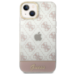 Guess GUHCP14SHG4MHP iPhone 14 / 15 / 13 6.1" pink hardcase 4G Pattern Script - imagine 3
