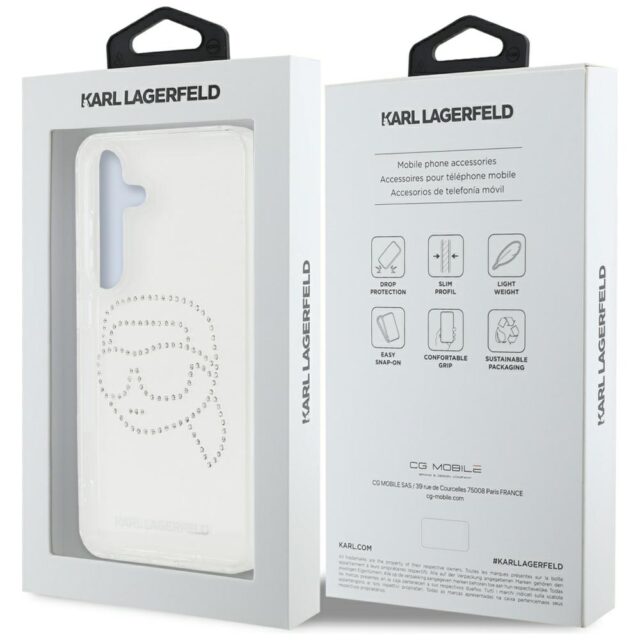 Case Karl Lagerfeld Rhinestones Karl Head Logo for Samsung Galaxy S25 transparent - imagine 8