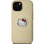 Hello Kitty HKHMP15SPGHCKD iPhone 15 /14 / 13 6.1" gold hardcase Leather Kitty Head MagSafe - imagine 3