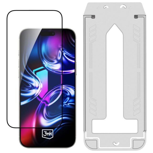 Szkło hartowane 3MK HardGlass Max         z aplikatorem do Apple iPhone 16 Pro/17 - imagine 2
