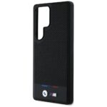 Case BMW Leather Tricolor Stripe MagSafe for Samsung Galaxy S25 Ultra black - imagine 6