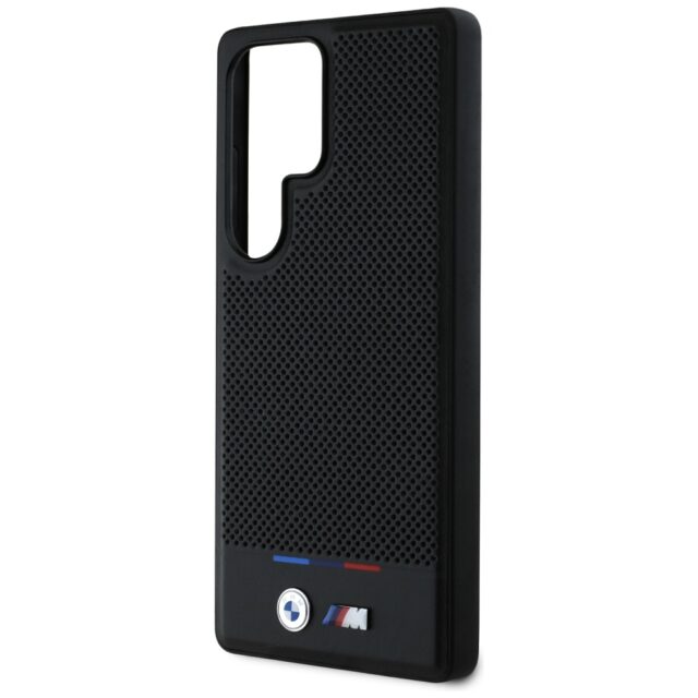 Case BMW Leather Tricolor Stripe MagSafe for Samsung Galaxy S25 Ultra black - imagine 6