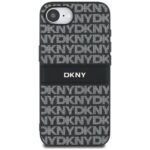 Case DKNY Repeat Texture Pattern with Tonal Stripe for iPhone 16e black - imagine 3