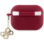 Guess GUAP2LECG4M AirPods Pro 2 (2022/2023) cover magenta Liquid Silicone Glitter Triangle - imagine 3