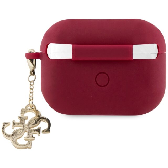 Guess GUAP2LECG4M AirPods Pro 2 (2022/2023) cover magenta Liquid Silicone Glitter Triangle - imagine 3
