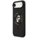Karl Lagerfeld Silicone Karl&Choupette Ring MagSafe Case for iPhone Air Black - imagine 2