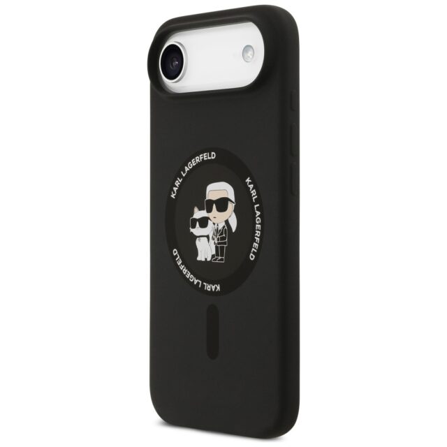 Karl Lagerfeld Silicone Karl&Choupette Ring MagSafe Case for iPhone Air Black - imagine 2
