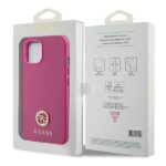 Guess GUHCP15SPS4DGPP iPhone 15 / 14 / 13 6.1" pink hardcase Strass Metal Logo - imagine 8