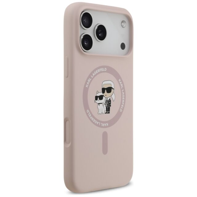Karl Lagerfeld Silicone Karl&Choupette Ring MagSafe Case for iPhone 17 Pro Max Pink - imagine 4