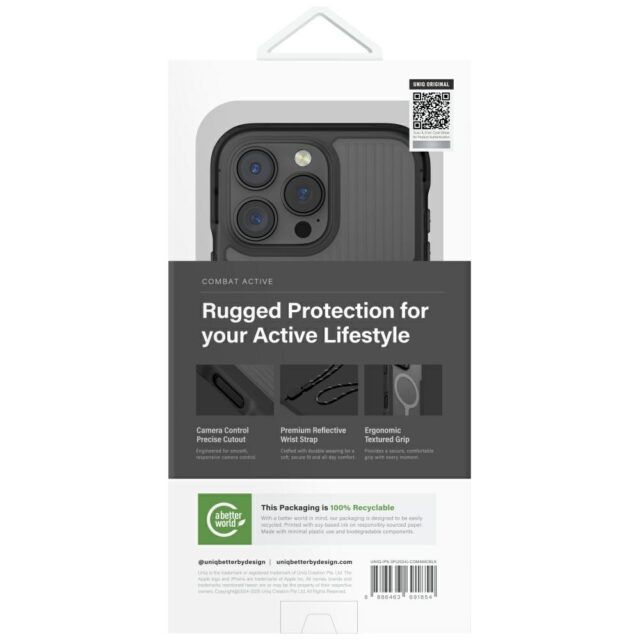 Case UNIQ Combat Active for iPhone 16 Pro Magclick Charging black - imagine 6