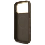 Guess 4G Triangle Logo & Big Strap Metal Buttons MagSafe Case for iPhone 17 Pro Max Brown - imagine 7
