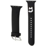 Karl Lagerfeld Strap KLAWLSLCNK Apple Watch 42/44/45/49mm black strap 3D Rubber Choupette Head - imagine 3