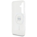 Case Karl Lagerfeld Button Karl Head Printed Logo MagSafe for Samsung Galaxy S25 white - imagine 7