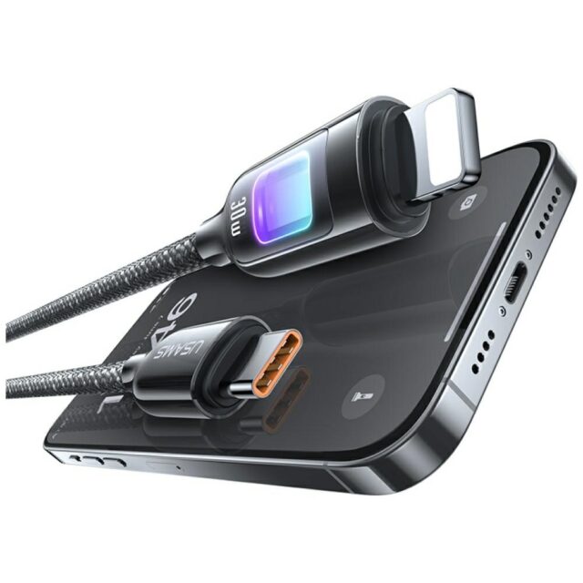 USAMS TC Series SJ749 30W USB-C to Lightning cable 1.2 m titanium - imagine 3