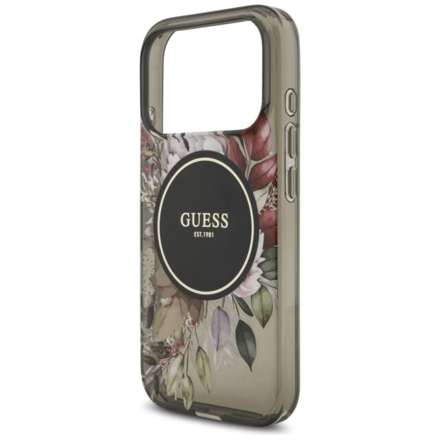 Guess IML Flowers Pearl Strap MagSafe case for iPhone 17 Pro black - imagine 6