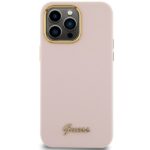 Guess GUHCP15XSMBSLP iPhone 15 Pro Max 6.7" pink hardcase Silicone Script Metal Logo & Frame - imagine 3