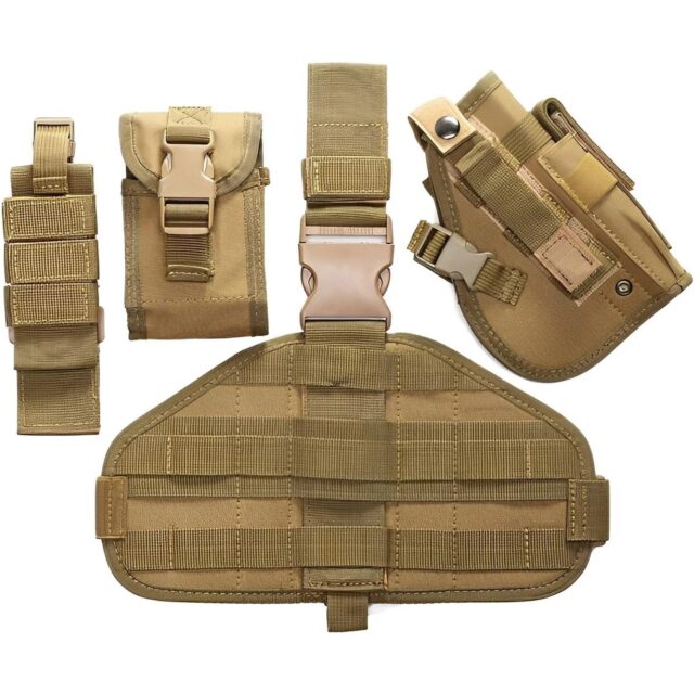 Extralink Military Modular Tactical Thigh Panel with Pistol Holster Molle ASG MIL-1118 - imagine 5