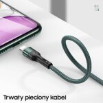 USAMS Braided Cable U55 2A Lightning 1pc for set U55 green 1m SJ448USBSG02 (US-SJ448) - imagine 4