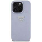 Case Guess Hot Stamp 4G Pattern Triangle Metal Logo for iPhone 16 Pro Max purple - imagine 3