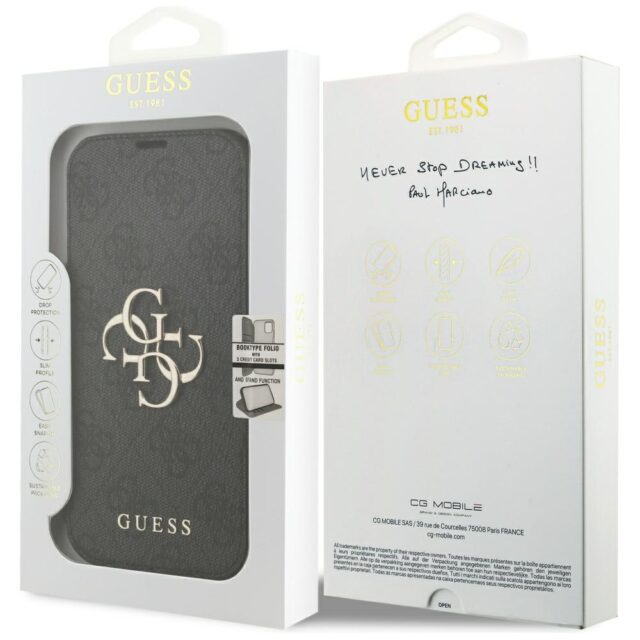 Guess Book 4G Metal Logo Case for iPhone 17 Pro Black - imagine 7