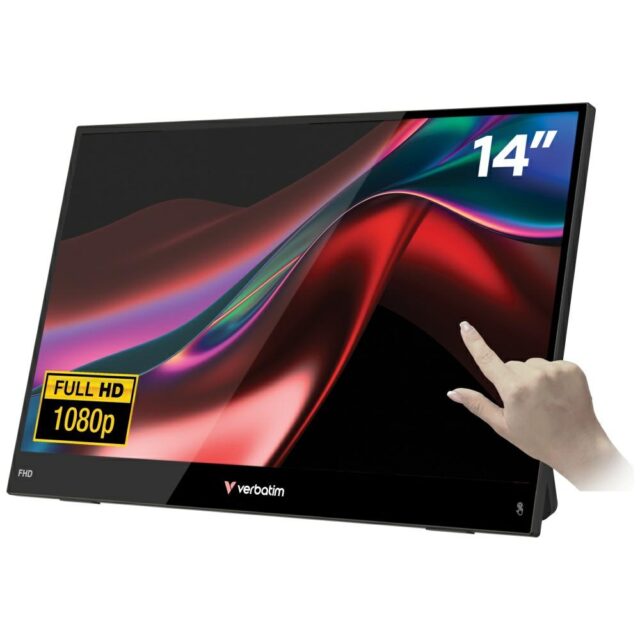 Portable Touch Monitor Verbatim LIGHT 14" FHD black 32400 - imagine 3