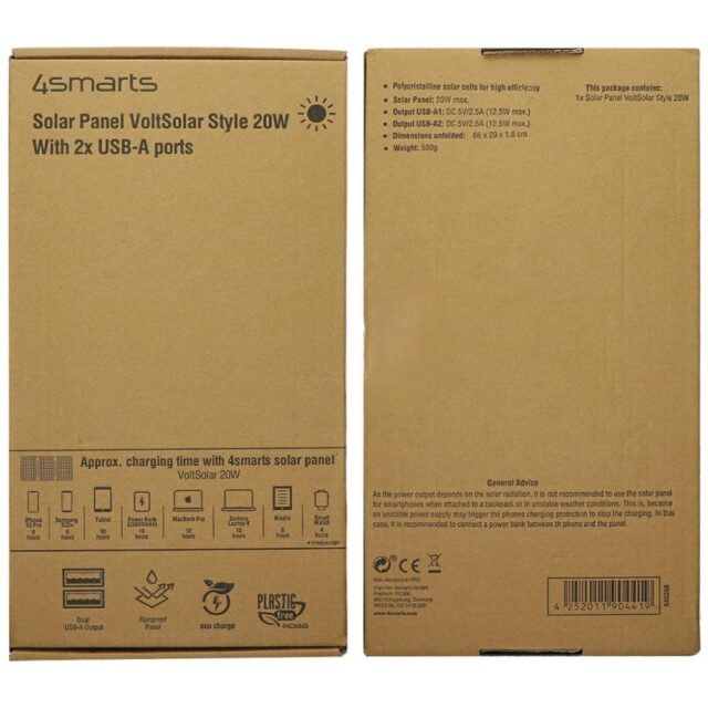 Solar Panel 4smarts VoltSolar 20W    2xUSB-A grey - imagine 9