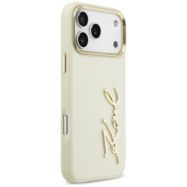 Karl Lagerfeld Karl Script Logo Case for iPhone 17 Pro Max Beige - imagine 4