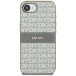 Case DKNY Repeat Texture Pattern with Tonal Stripe for iPhone 16e beige - imagine 3