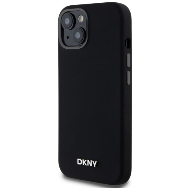 DKNY DKHMP14SSMCHLK iPhone 14 / 15 / 13 6.1" black hardcase Liquid Silicone Small Metal Logo MagSafe - imagine 2