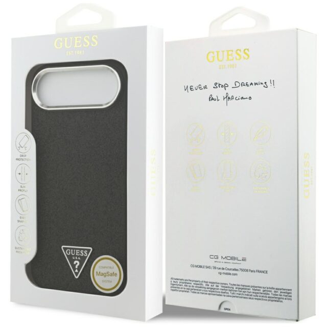 Case Guess Glitter Triangle Logo MagSafe for iPhone Air black - imagine 8