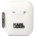 Karl Lagerfeld KLACA2SILKCW AirPods 1/2 cover white Silicone Karl & Choupette - imagine 2
