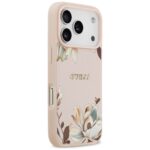 Guess Grained Flowers Classic Logo MagSafe Case for iPhone 17 Pro Max Pink - imagine 4