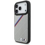 BMW M Tricolor Metal Logo MagSafe Case for iPhone 17 Pro Gray - imagine 2