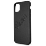 Guess GUHCN61RSAVSBK iPhone 11 6,1" / Xr black hardcase Saffiano Vintage Script - imagine 5
