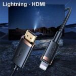 USAMS Kabel pleciony Lightning - HDMIU70 2.0m czarny/black SJ509HD01 (US-SJ509) - imagine 3