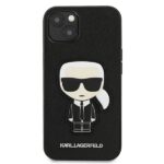 Karl Lagerfeld KLHCP13SOKPK iPhone 13 mini 5,4" black hardcase Saffiano Ikonik Karl`s Patch - imagine 3