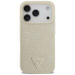 Guess Croco Triangle Logo MagSafe case for iPhone 17 Pro gold - imagine 3
