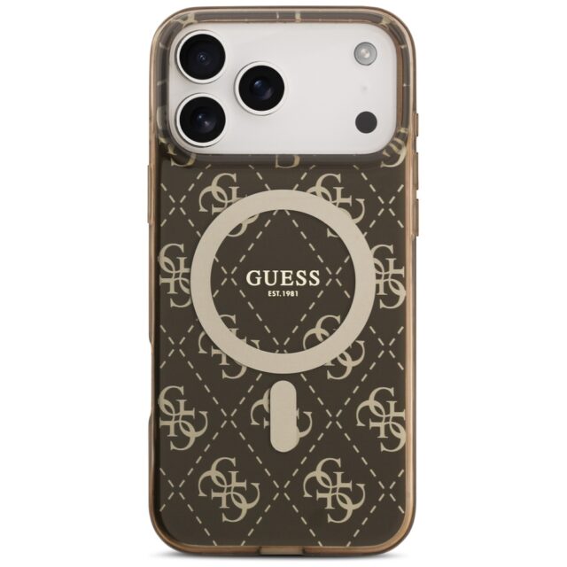 Guess IML 4G Background MagSafe Case for iPhone 17 Pro Max Brown - imagine 3