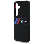 Case BMW Silicone Middle Tricolor Stripes MagSafe for Samsung Galaxy S25 black - imagine 6