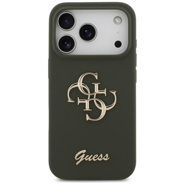 Guess Silicone Big 4G Script case for iPhone 17 Pro khaki - imagine 3