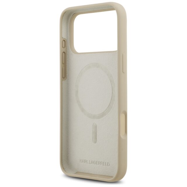 Case Karl Lagerfeld Silicone Karl Sketch & Logo MagSafe for iPhone 17 Pro Max brown - imagine 7