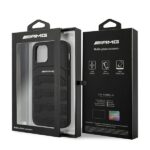 AMG AMHCP12SGSEBK iPhone 12 mini 5,4" black hardcase Leather Debossed Lines - imagine 8