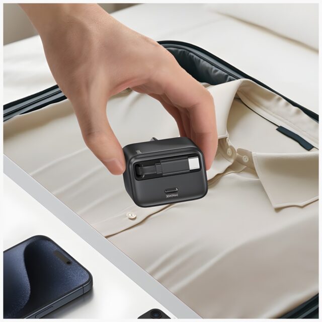 USAMS Charger 1xUSB-C with retractable USB-C Retractable PD+QC 30W Gan Fast Charging black - imagine 7