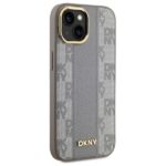 DKNY DKHMP15MPCPVSLE iPhone 15 Plus 6.7" beige hardcase Leather Checkered Mono Pattern MagSafe - imagine 4