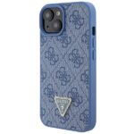 Guess GUHCP15SP4TDPB iPhone 15 / 14 / 13 6.1" blue hardcase Leather 4G Triangle Strass - imagine 2